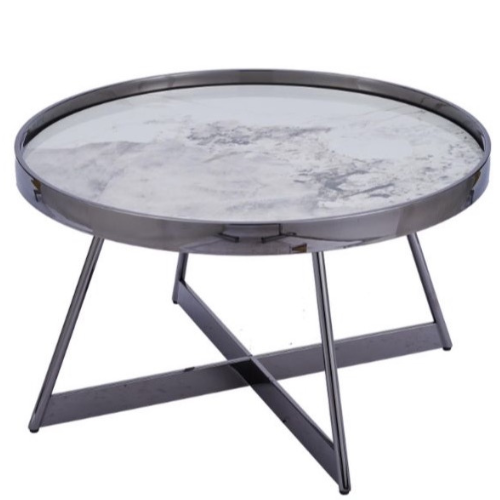 Scarlett Gunmetal Coffee table with matching Side Table (80/50 cm)