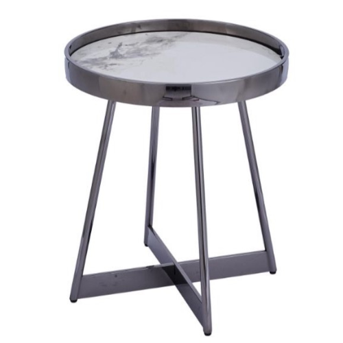 Scarlett Gunmetal Coffee table with matching Side Table (80/50 cm)