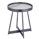 Scarlett Gunmetal Coffee table with matching Side Table (80/50 cm)