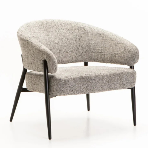 Luyan Textured Fabric Chair (Available in Grey, Cream or Rust)