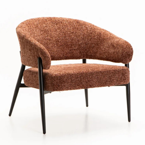 Luyan Textured Fabric Chair (Available in Grey, Cream or Rust)