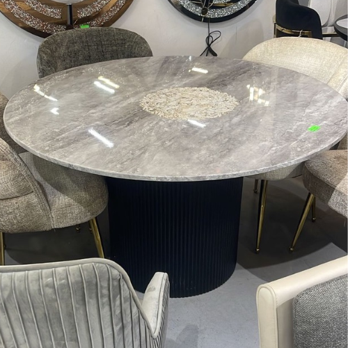 Opulence Round Fluted Dining Table (130 cm)