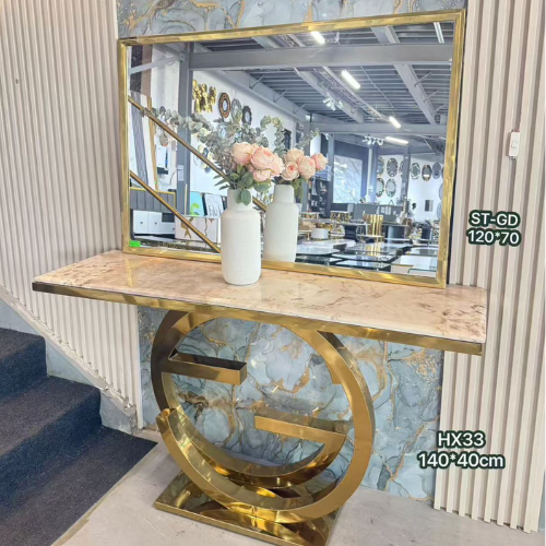 Clarence Marble Console Table with it's matching Mirror (Available in Gold)
