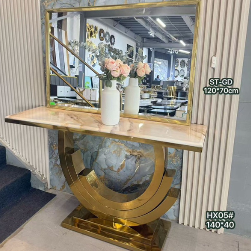 Floyd Marble Console Table with Matching Mirror (Available in Gold)