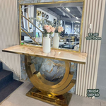 Floyd Marble Console Table with Matching Mirror (Available in Gold)