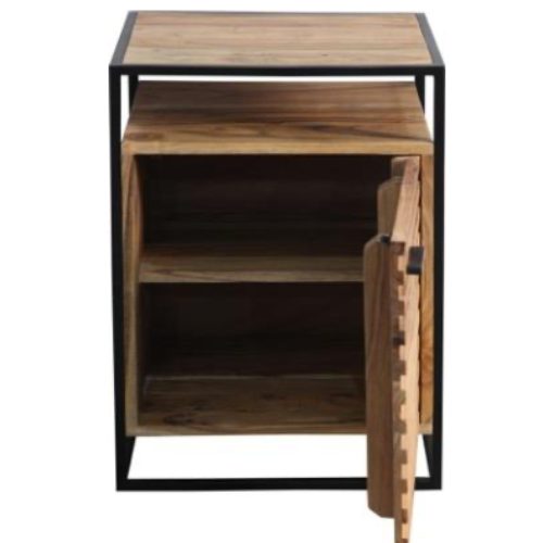 Aero Acacia Wood Nightstand/Pedestal (65 H cm)