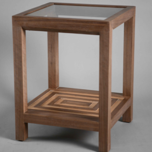 Archie Fir Wood Side Table (60 H cm)