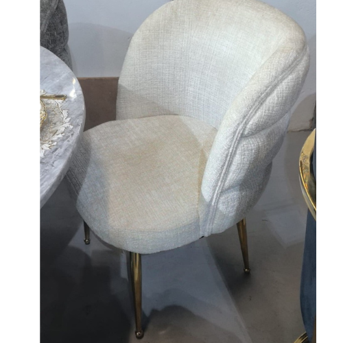 Carlos Textured Fabric Dining Chair (Available in Beige or Off white)