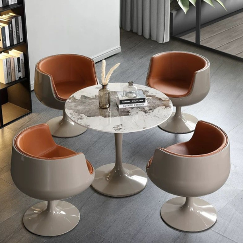 Cassio Swivel Chair (Available in Brownish Tan/Taupe or Grey/White)