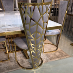 LuxeVerde Dining Chair (Available in White, Black or Grey) Gold Frame