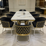 Catherine Velvet Dining Chair (Black/Gold)