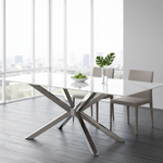Isadora Stone Top Dining Table (180/200 cm cm) White/Silver