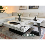 The Valmont Marble Coffee Table Set (Black/White)