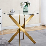 The Halo Round Dining Table (1.3 meter) Available in Gold or Silver