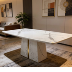 Orluxe Marble Dining Table (200 cm) White/Grey