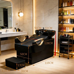 Premium Salon Shampoo Chair (128 cm) Black/Gold