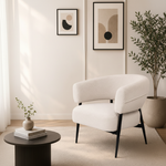 Blanc Textured Fabric Occasional Chair (82 cm) Light Beige