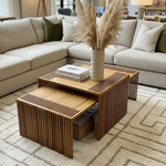 Slatted Teak Wood Coffee Table Set (110/60 cm)
