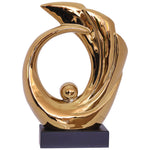 Wave Sculpture (Gold) 32 cm