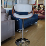 Westbrook Bend Wood/PU Leather Bar Stool (White) 113 H cm