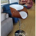 Westbrook Bend Wood/PU Leather Bar Stool (White) 113 H cm