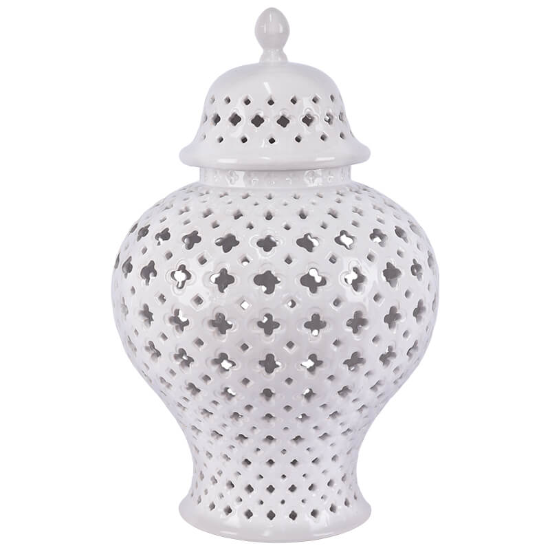 White Ginger Jar/Lid (48 cm)