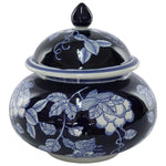 White and Blue Jar/Lid (19 cm)