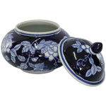 White and Blue Jar/Lid (19 cm)