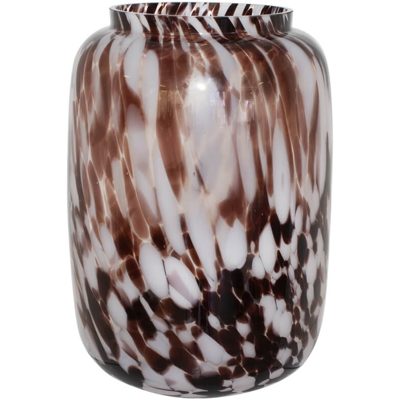 White and Brown Glass Vase (35 cm)