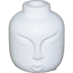 Face Candle Holder (White) 9 cm