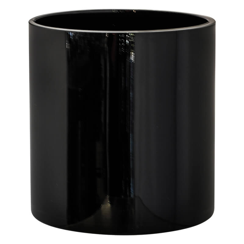 Black Cylinder Round Vase (15 cm) - MHF Decor-Delights