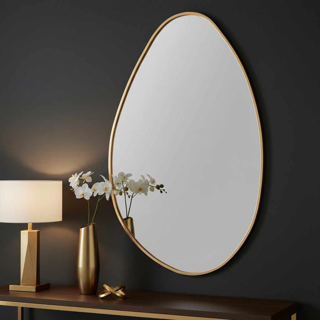 Abstract Gold Mirror Close-Up Luxury Setting