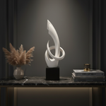 Abstract White Sculpture in Luxury Setting