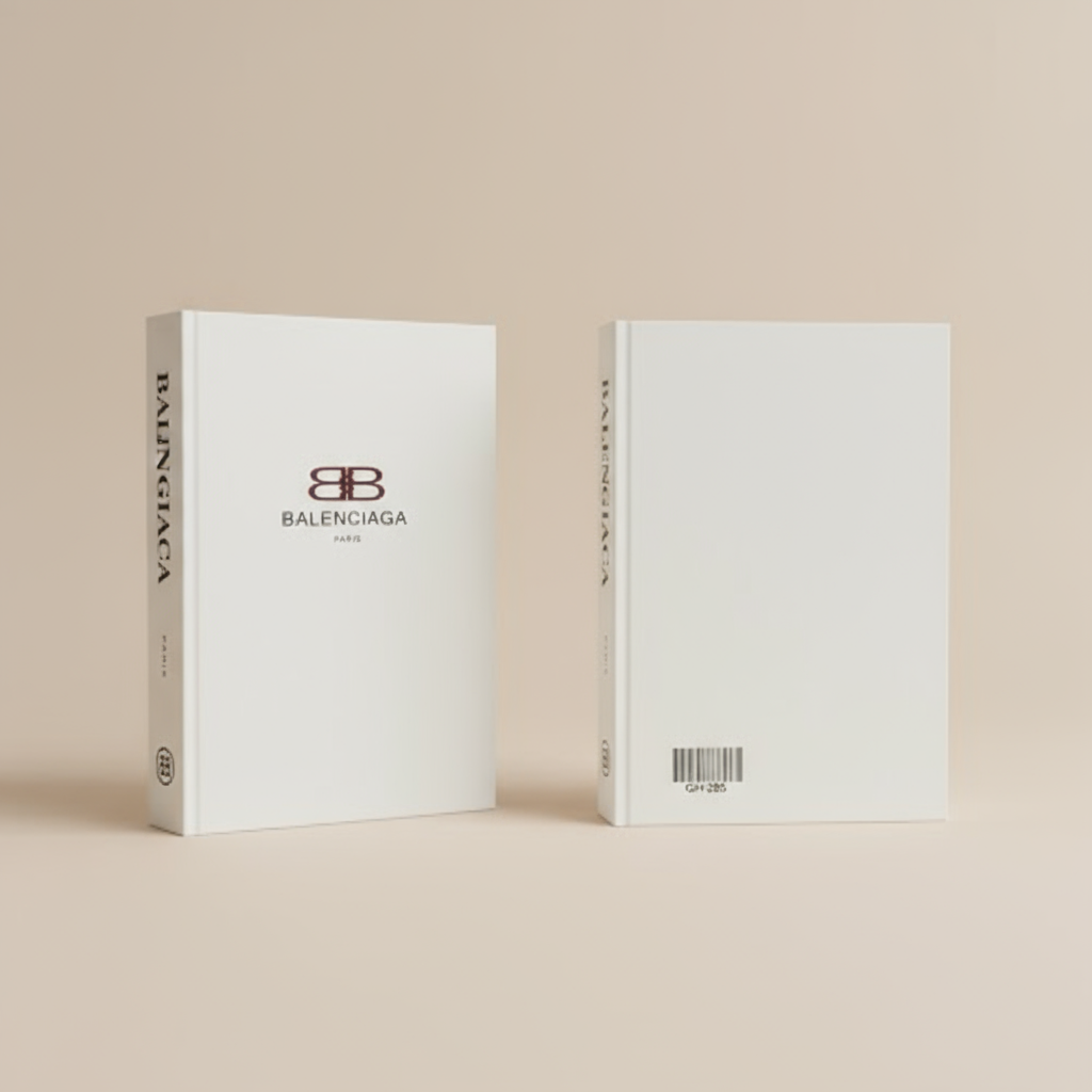 Balenciaga book front and back view