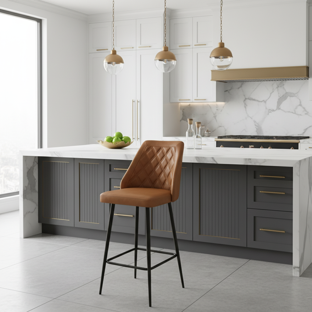Bar stool in luxury kitchen setting