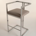 Bar Stool – Silver Chrome, Mocha Velvet