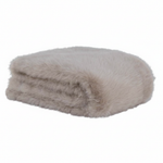 Beige Faux Fur Throw Square