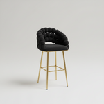 Alley Velvet Bar Stools (Available in Black, Taupe, Off White, Light Grey or Dark Grey) For a Set of 2