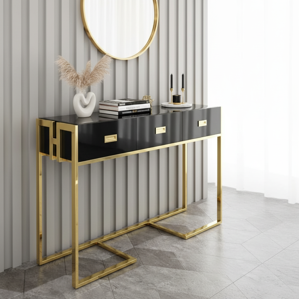 Black console with brighter lighting