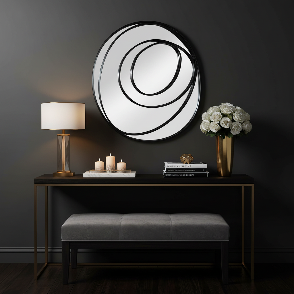 Black Swirl Mirror Lifestyle Setting
