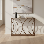 Bronze console table in contemporary setting