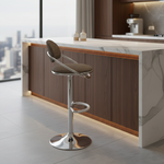 Brown woven textured bar stool in contemporary setting