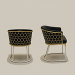 Catherine Velvet Dining Chair - Back and Front Views
