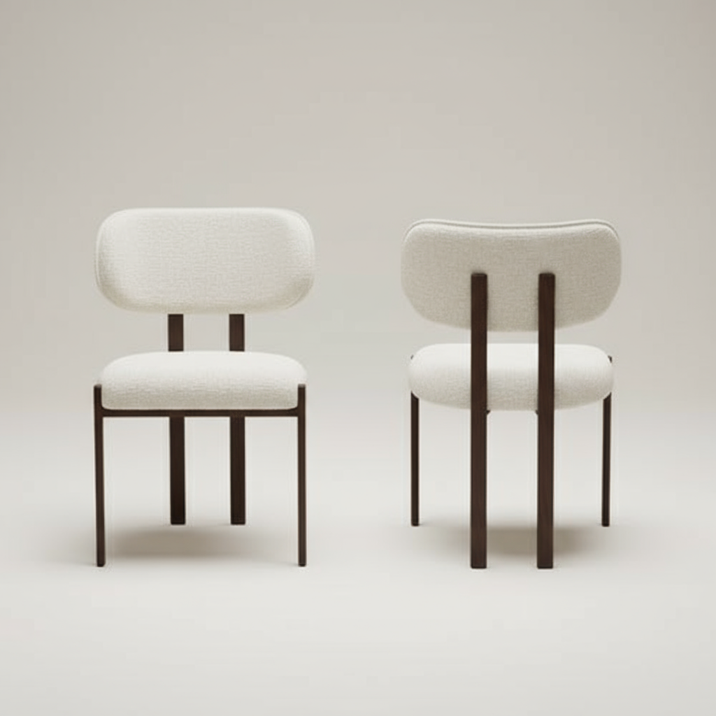 Chair with solid back - front and back views