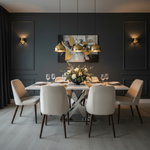 Novara Sintered Stone Dining Table (180 cm) Silver