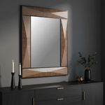 Chevron pattern mirror in luxury setting