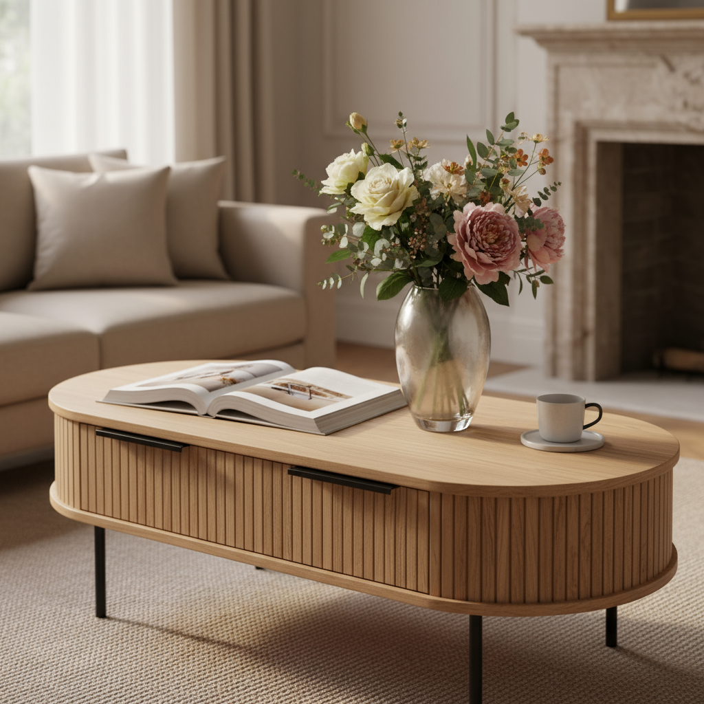 Coffee table in luxury setting