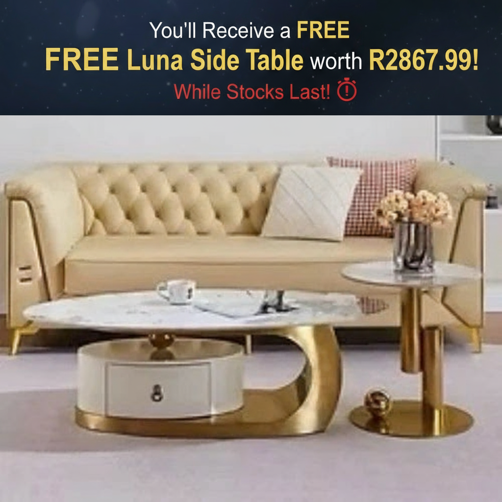 PROMO DEAL - Bonaire Coffee Table (Gold) RECEIVE YOUR FREE MATCHING LUNA SIDE TABLE!