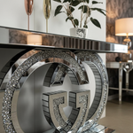 Console table close-up in beautiful setting