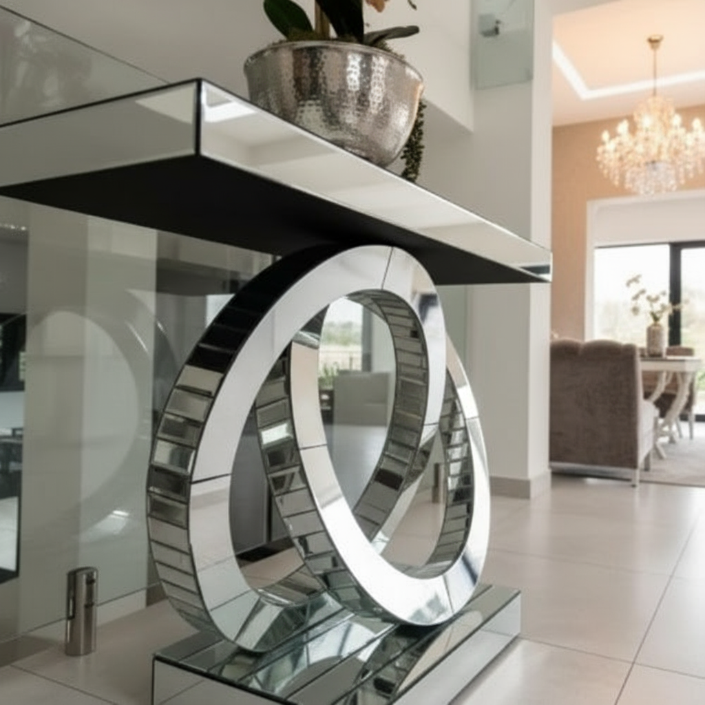 Console table close-up in luxurious setting